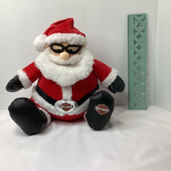 Harley Davidson Santa Plush Bell in Hat Goggles 12” Christmas Gift Holiday Decor - Picture 10 of 11